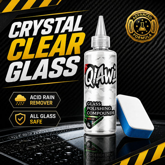 🚗 QIAWI™ Crystal-Clear Windshield Polish – Remove Stubborn Oil Film & Water Spots Fast ✨ + FREE Precision Nozzle & Polishing Pad